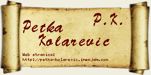 Petka Kolarević vizit kartica